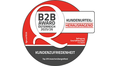 B2B Award Österreich 2025/26 Kundenurteil Herausragend 2025